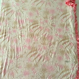 Kickee Pants Ruffle double layer throw blanket in natural sea garden